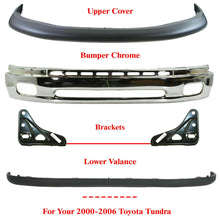 Load image into Gallery viewer, Front Bumper Chrome Steel + Upper Cover + Lower Valance For 00-06 Toyota Tundra