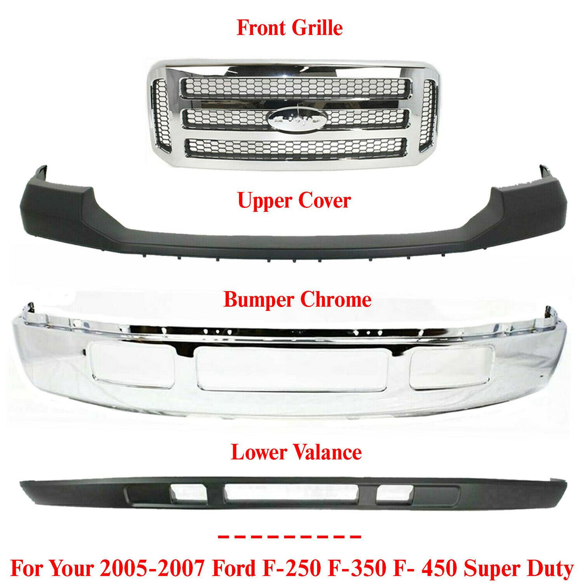 Textured Front Bumper Lower Valance For 1992 -1997 Ford Bronco F-150 F-250  F-350