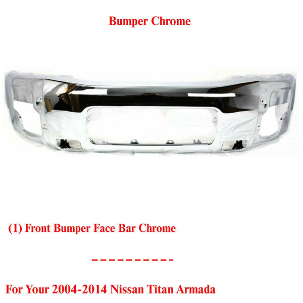 Front Bumper Face Bar Chrome Steel For 2004-2014 Nissan Titan Armada