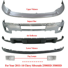 Load image into Gallery viewer, Front Bumper Chrome Kit With Fog Lights For 11-2014 Chevy Silverado 2500HD 3500