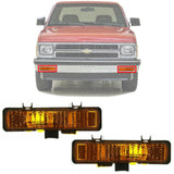 Front Bumper Parking Marker Light Set For 83-93 Chevrolet S-10 / 82-90  GMC S-15