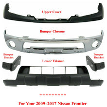 Load image into Gallery viewer, Front Bumper Chrome + Cover + Valance + Brackets For 2009-2017 Nissan Frontier