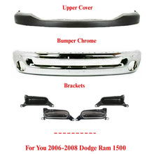Load image into Gallery viewer, Front Bumper Chrome Steel + Upper Cover + Brackets For 2006-2008 Dodge Ram 1500