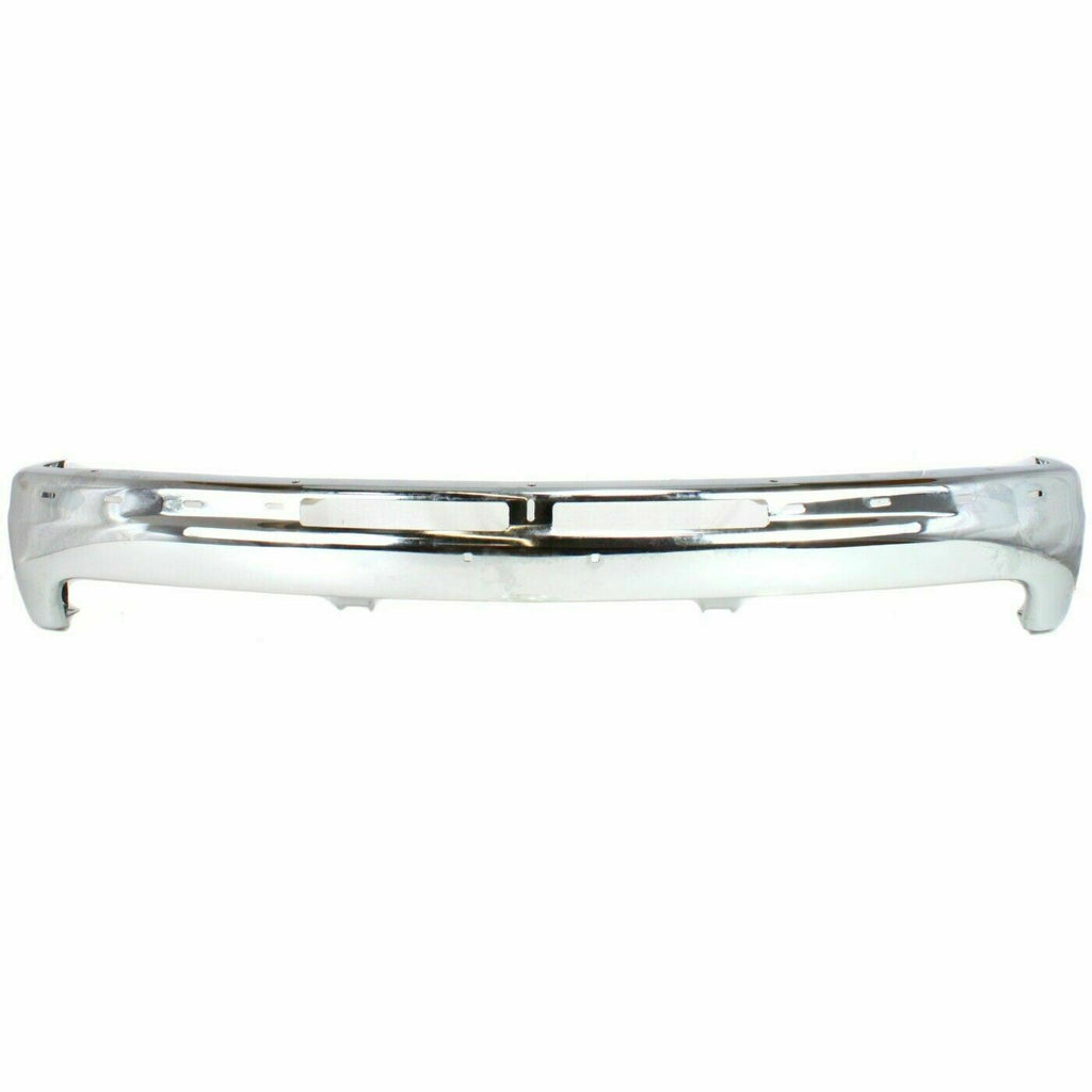 Front Bumper Chrome Steel + Upper Cover For 99-02 Chevy Silverado / 00-06 Tahoe