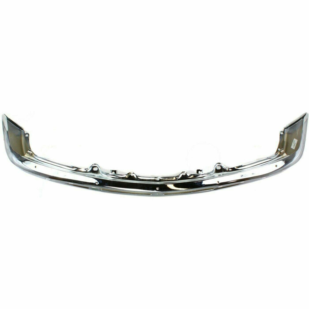 Front Bumper Chrome Steel + Upper Cover For 99-02 Chevy Silverado / 00-06 Tahoe