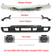 Load image into Gallery viewer, Front Bumper Chrome + Valance + Fog Lamps For 04-12 GMC Canyon / Chevy Colorado