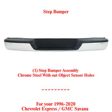 Load image into Gallery viewer, NEW Complete Chrome Rear Step Bumper For 1996-2020 Chevy Express GMC Savana Van