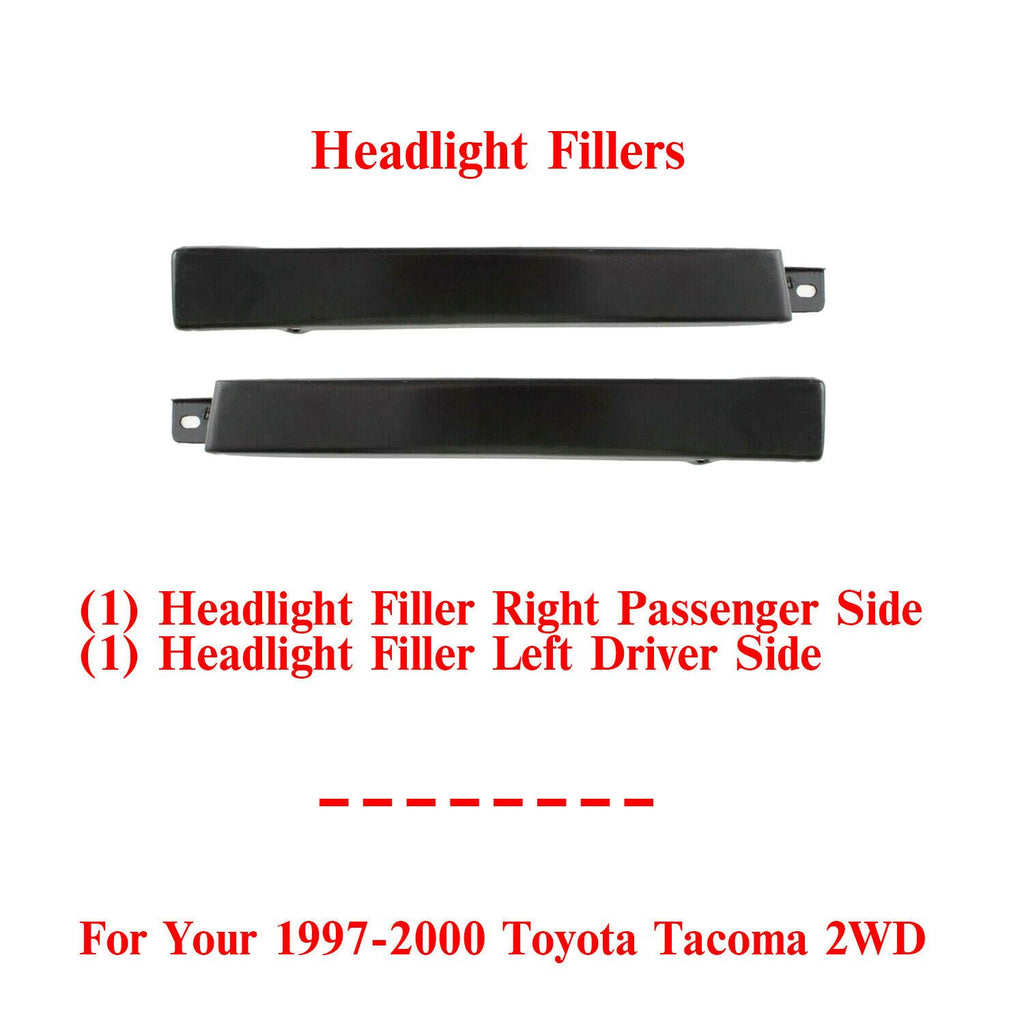 Front Headlight Filler Below Headlamp For 1997-2000 Toyota Tacoma 2WD