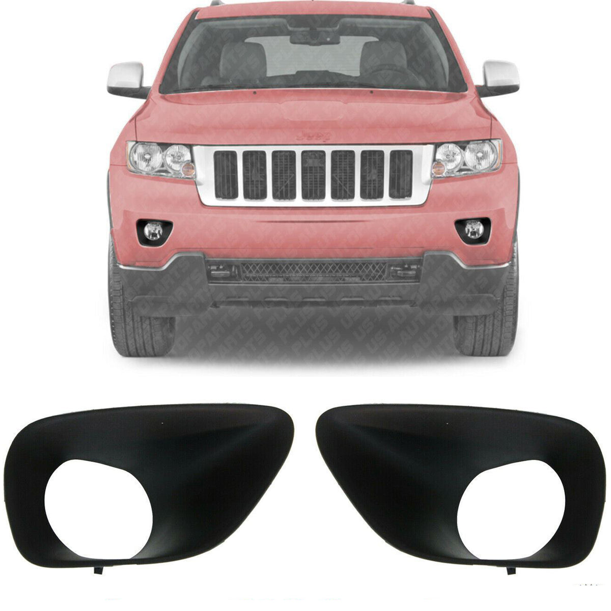 Front Fog Light Trim Set Primed Left & Right For 2011-2013 Jeep Grand  Cherokee