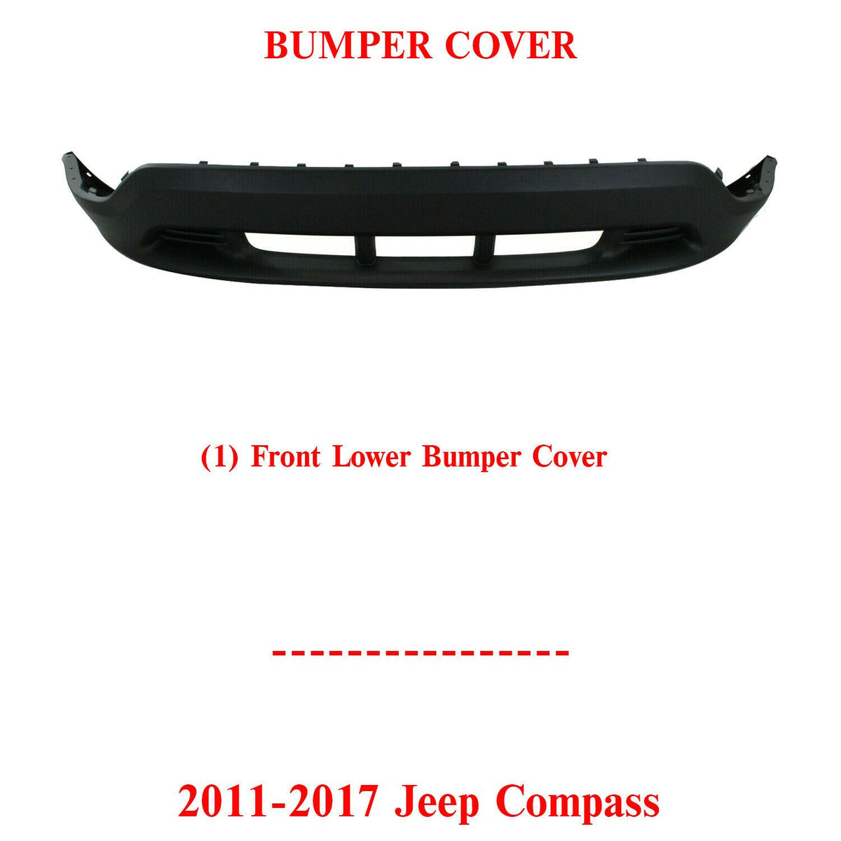 Front Bumper Lower Cover Textured For 2011-2017 Jeep Compass