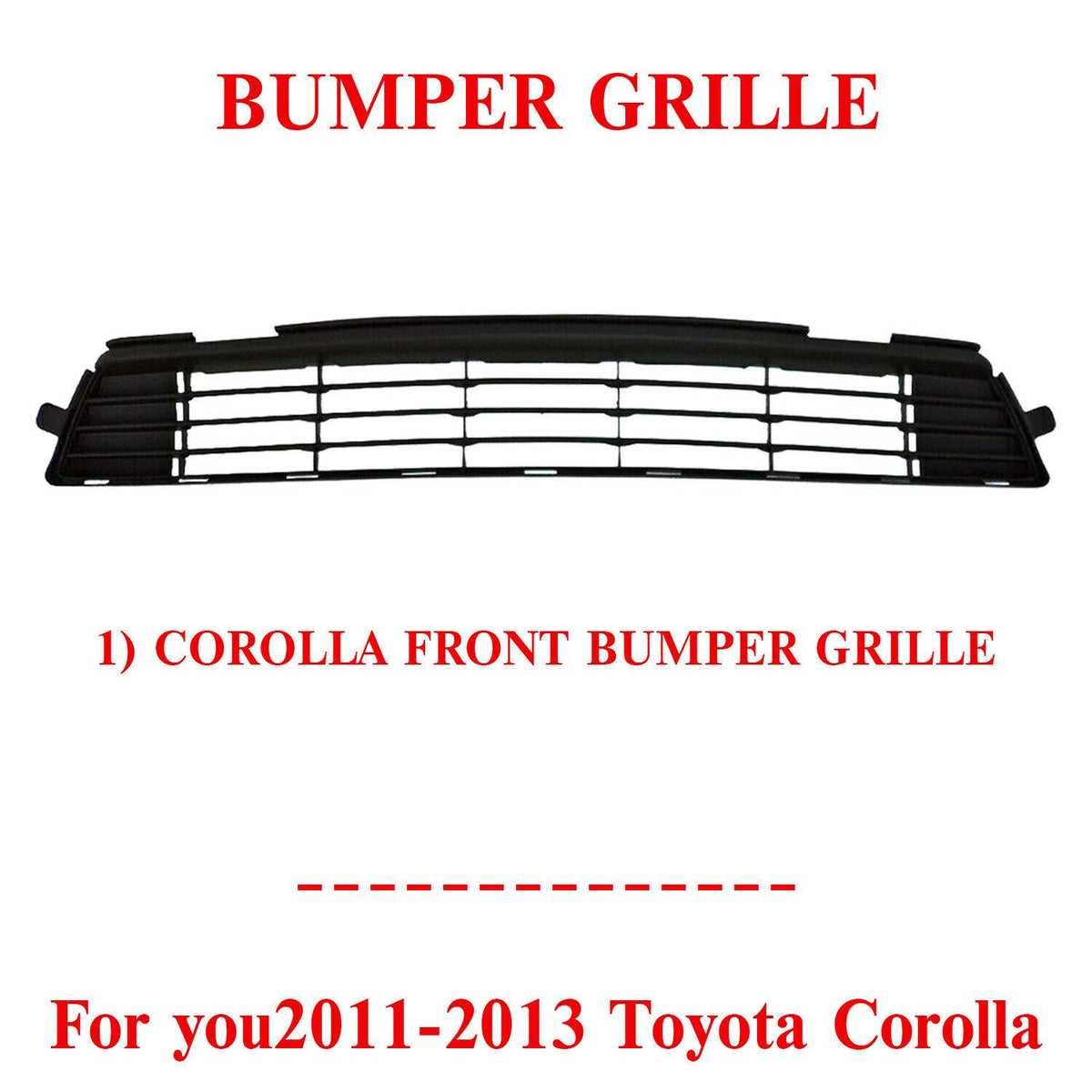 Front Bumper Lower Grille Textured Face Bar Plastic For 2011-2013