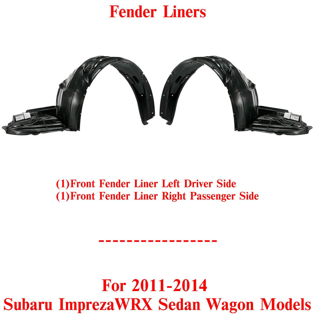 Front Splash Shields Left & Right Side For 2011-2014 Subaru Impreza