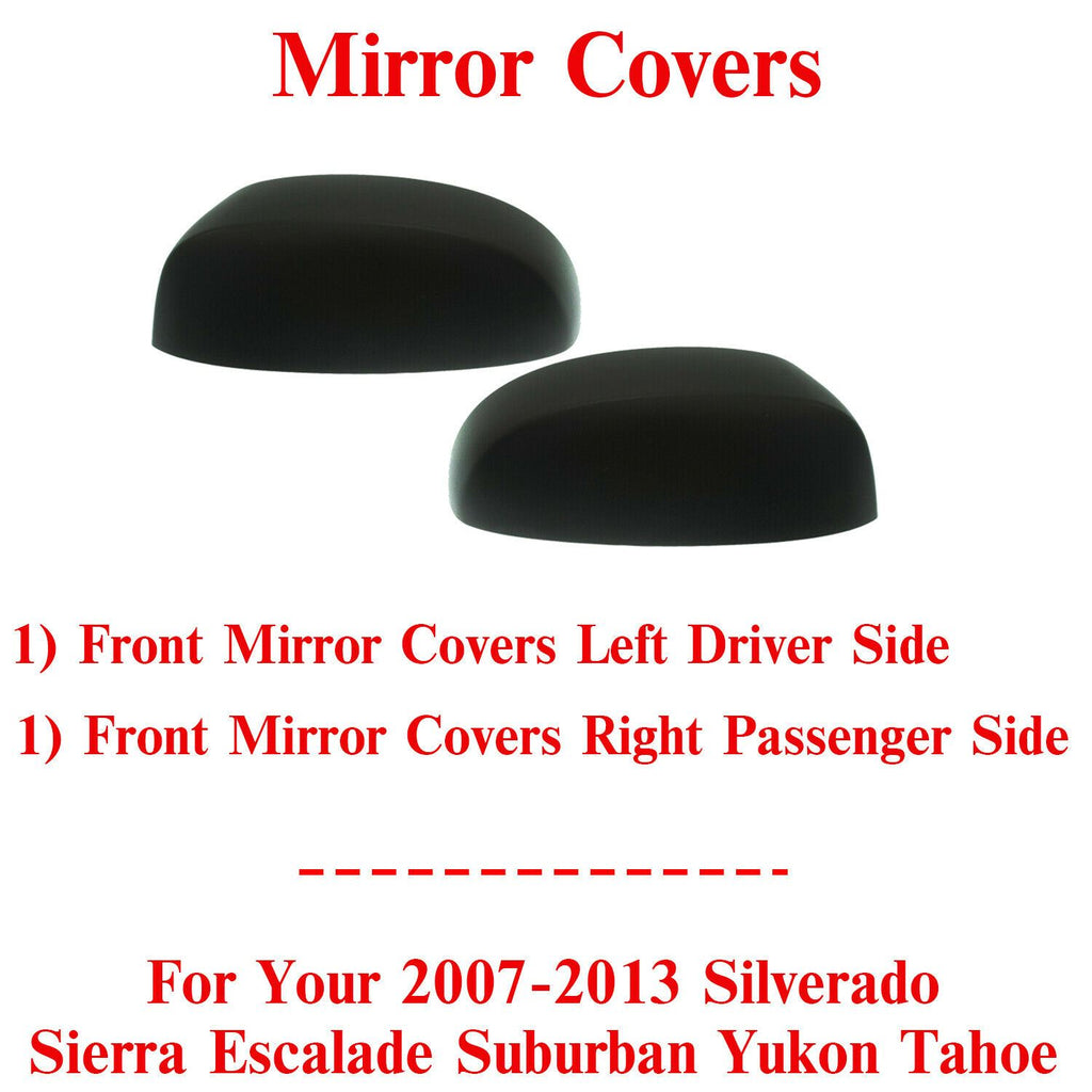 Mirror Cover Left & Right Side For 2007-2013 Silverado Sierra Suburban Tahoe