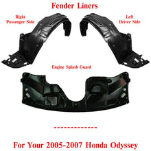 Load image into Gallery viewer, Front Fender Liner Left &amp; Right + Engine Splash Guard for 2005-07 Honda Odyssey