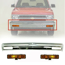 Load image into Gallery viewer, Front Bumper Chrome Steel + Park Signal Lights For 1982-94 S10 S15 Sonoma Pickup