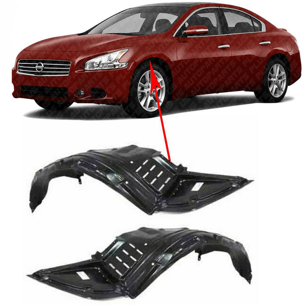 Set of 2 Front Splash Shield Fender Liners for 2009-2014 Nissan Maxima Sedan