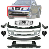 Front Bumper Chrome+Grille+Cover+Valance+Rein+Fog+Brkt For 09-17 Nissan Frontier