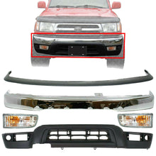 Load image into Gallery viewer, Front Bumper Chrome + Apron Filler + Signal lights For 1999-2002 Toyota 4RUNNER
