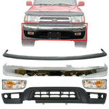 Front Bumper Chrome + Apron Filler + Signal lights For 1999-2002 Toyota 4RUNNER