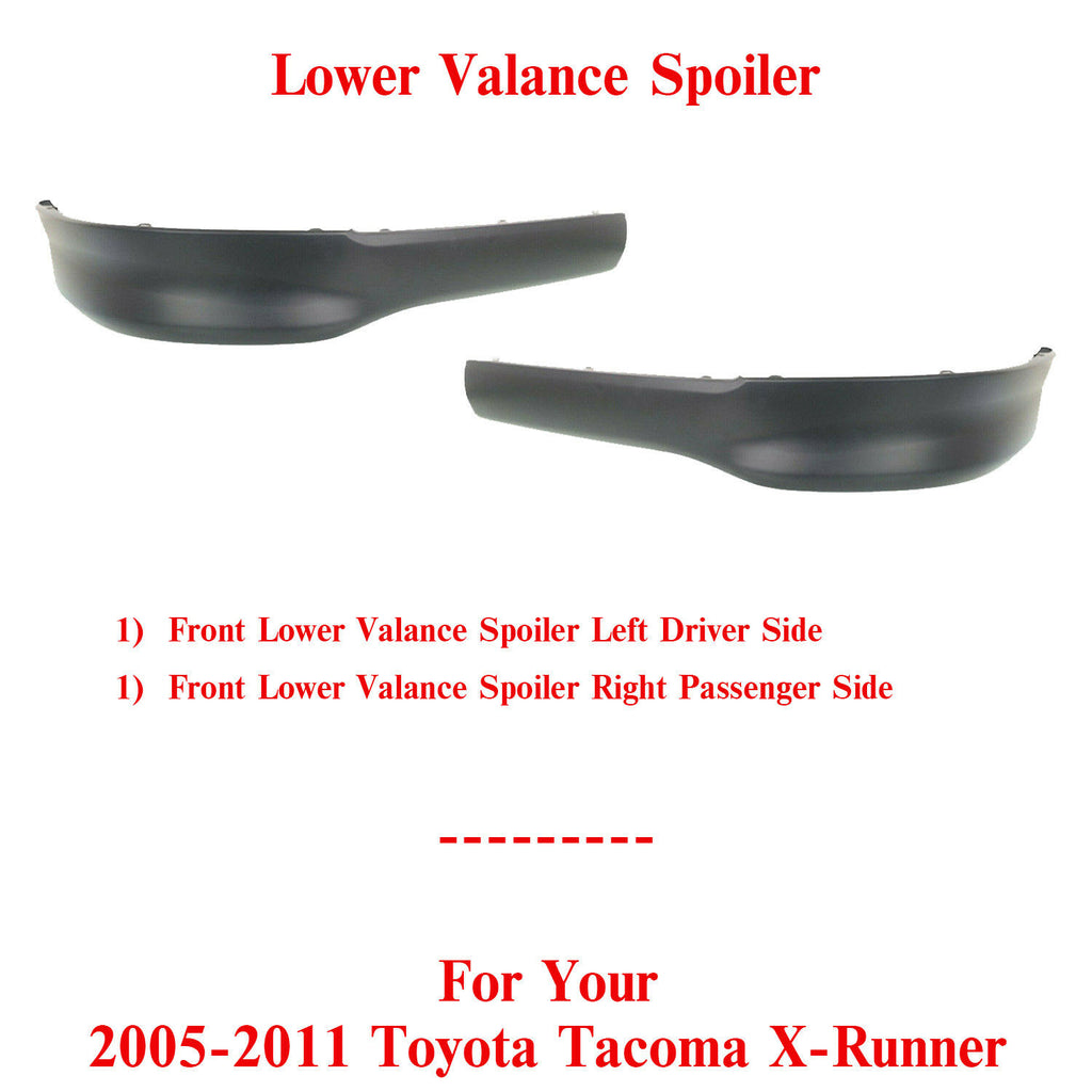 Front Lower Valance Spoiler Pair Primed For 2005-2011 Toyota Tacoma X-Runner