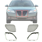 Front Grille Mesh Inserts + Upper Trim Chrome Left & Right For 05-09 Pontiac G6