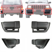 Load image into Gallery viewer, Set of 4 Front &amp; Rear Bumper End Caps Textured Black For 1997-2001 Jeep Cherokee