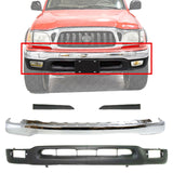 Front Bumper Chrome + Valance + Headlight Filler For 2001-2004 Toyota Tacoma 2WD