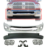 Front Bumper Chrome + Valance Fog Bracket For 2010-2012 Dodge Ram 2500 3500 4WD