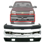 Front Bumper Chrome Steel Kit For 2003-2006 Chevrolet Silverado 2500HD / 3500