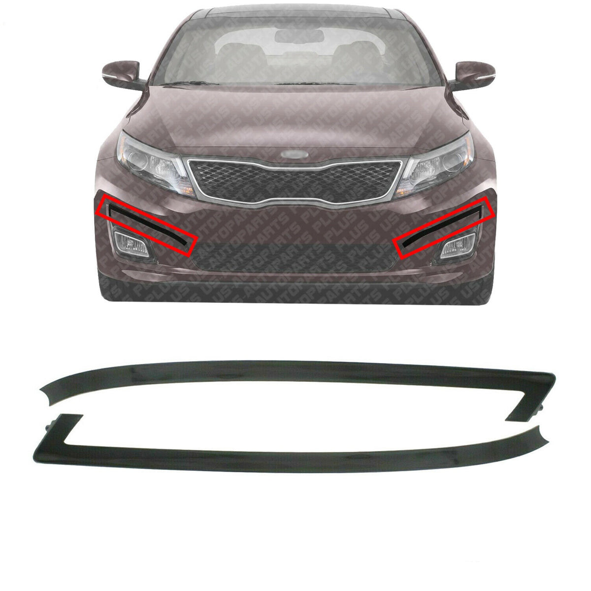 Front Bumper Molding Left Driver Right Passenger Side For 2014 2015 US AUTO PARTS PLUS