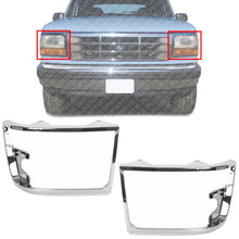 Load image into Gallery viewer, Chrome Headlight Doors Bezels Pair LH +RH / For 1992 - 1997 Ford F-SERIES Truck