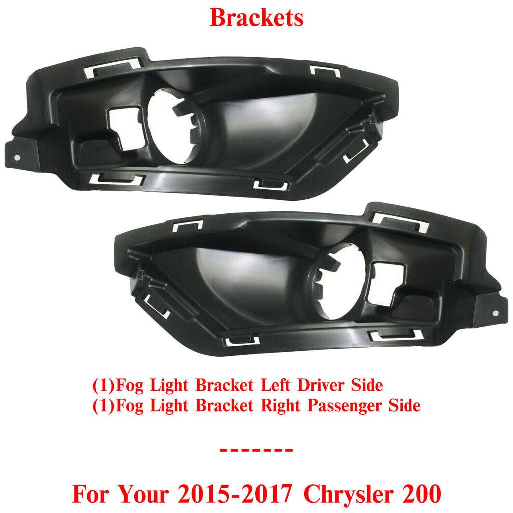 Fog Light Bracket Left Driver & Right Passenger Side For 2015-2017 Chrysler 200