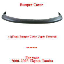 Load image into Gallery viewer, Front Bumper Upper Cover Textured Plastic For 2000-2002 Toyota Tundra Limited
