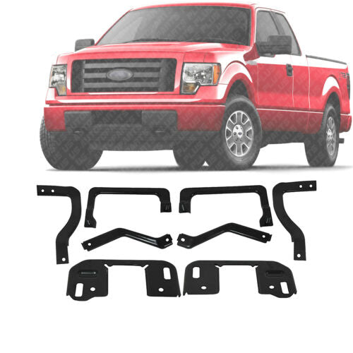 Front Bumper Mounting Bracket Inner Outer Kit For 2009-2014 Ford F-150  Pickup