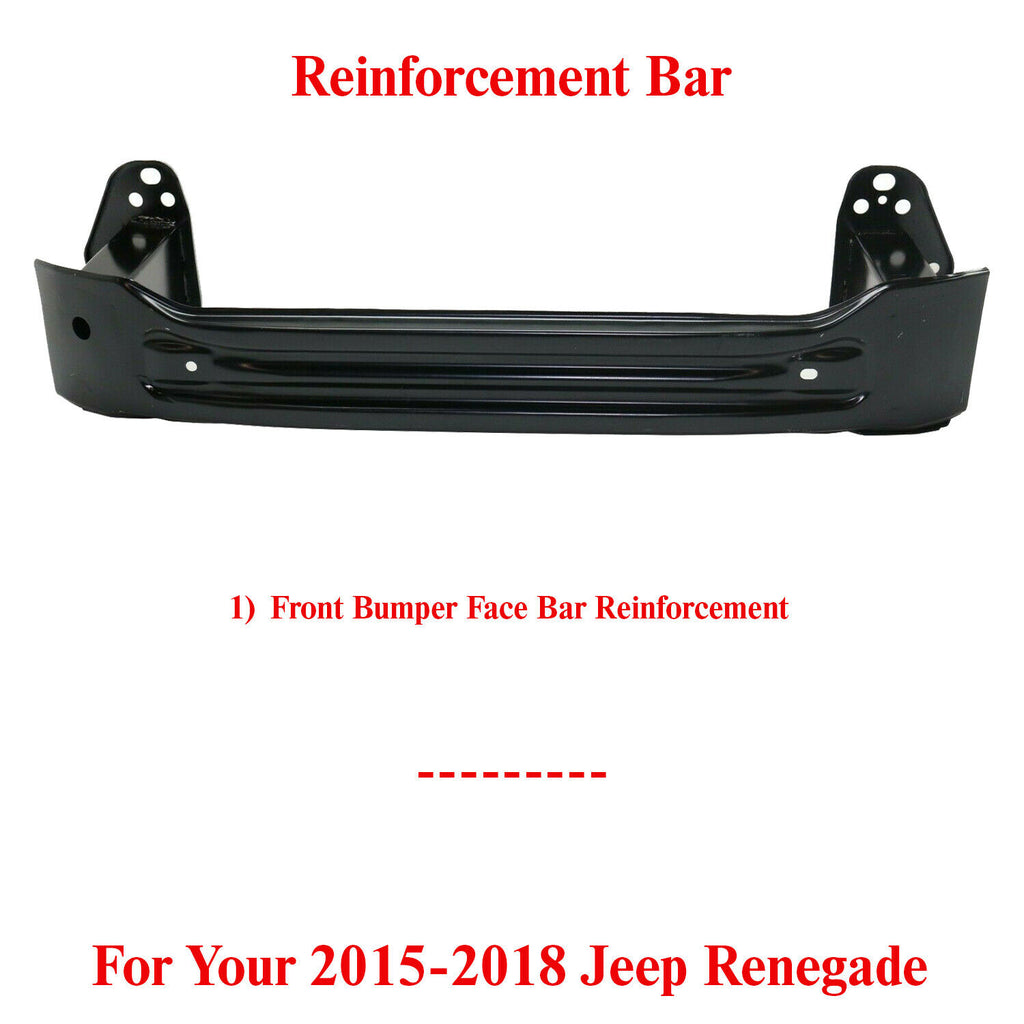 Front Bumper Impact Bar Reinforcement Aluminum For 2015-2018 Jeep Renegade