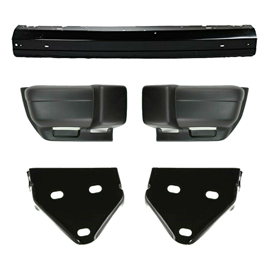 Front Bumper Face Bar + Ends + Mounting Brackets For 1997-2001 Jeep Cherokee