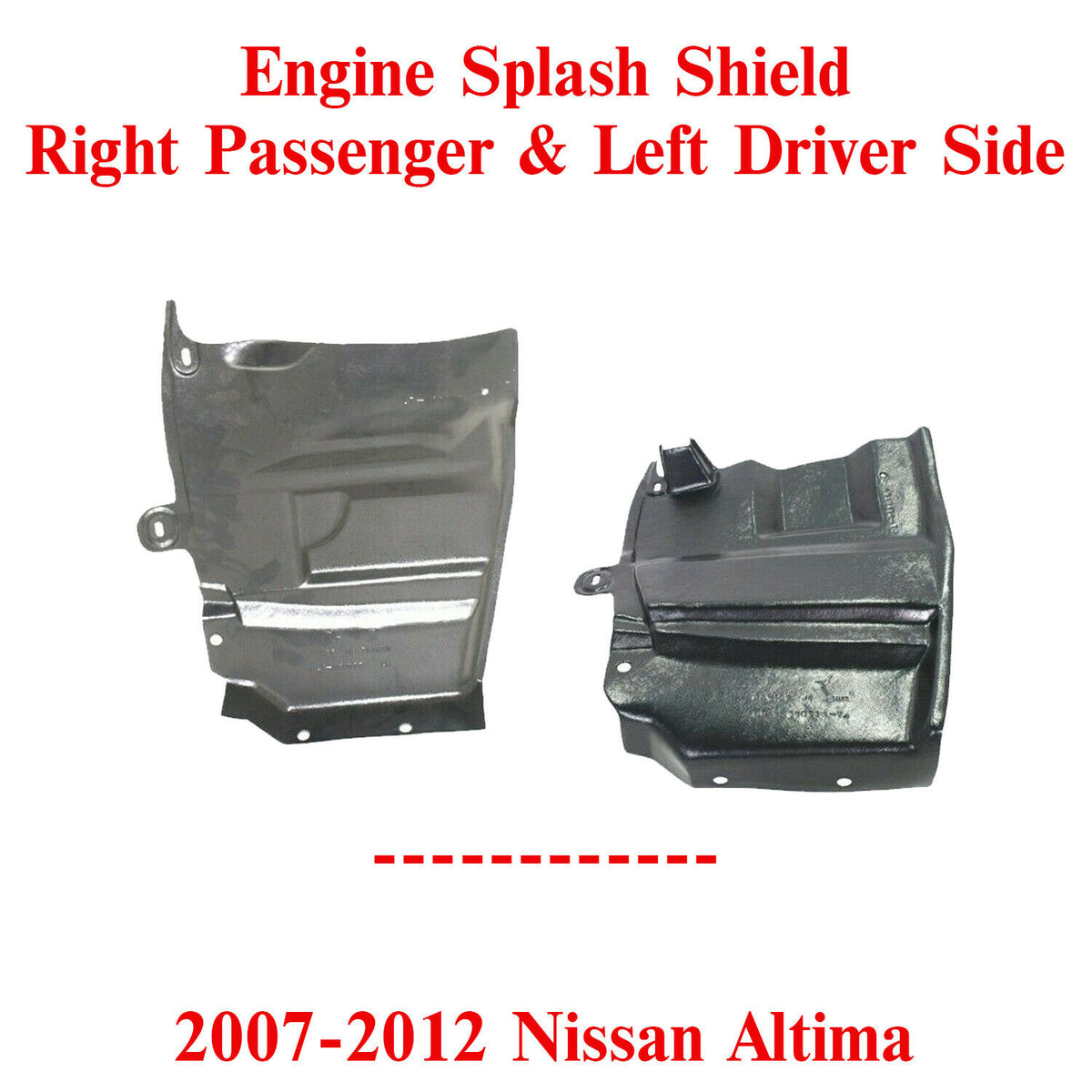 Engine Splash Shield Under Cover Passenger u0026 Driver Side For 07-12 Nissan  Altima