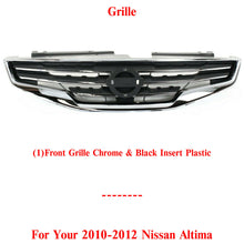 Load image into Gallery viewer, Front Grille Chrome with Black Insert Plastic For 2010-2012 Nissan Altima Sedan