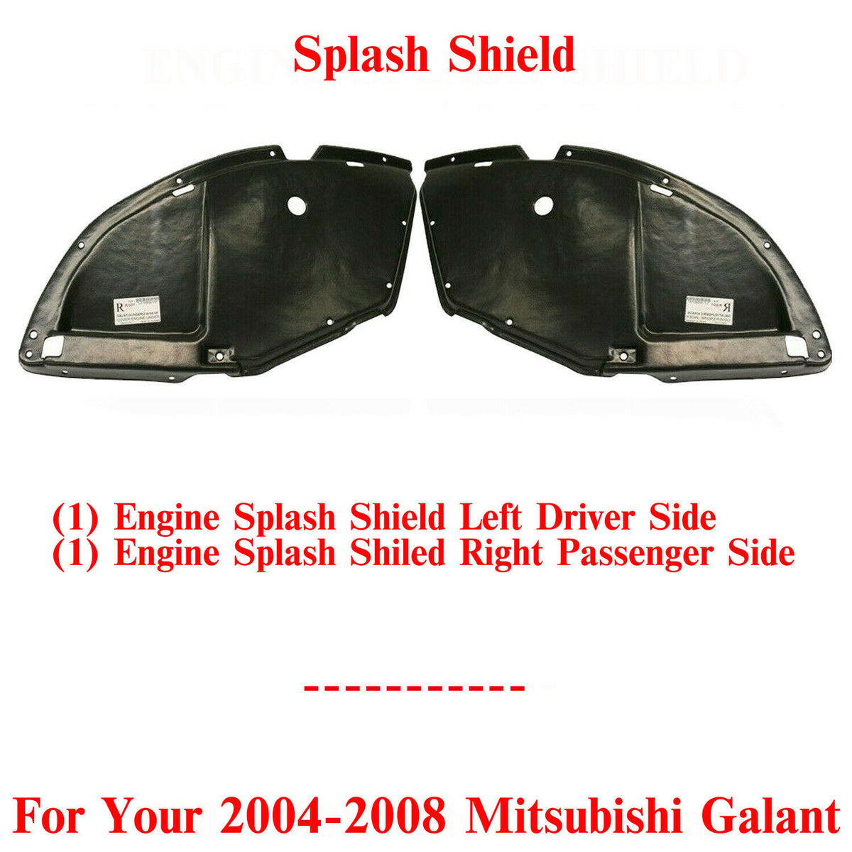 Engine Splash Shield Under Cover Right u0026 Left Side For 2004-08 Mitsubi – US  AUTO PARTS PLUS