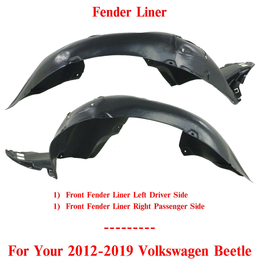 Front Splash Shield Fender Liner Left & Right Side For 2012-19 Volkswagen Beetle