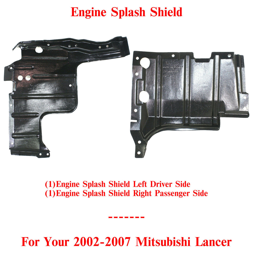 Engine Splash Shield Left Driver & Right Passenger Side For 2002-2007 Mitsubishi