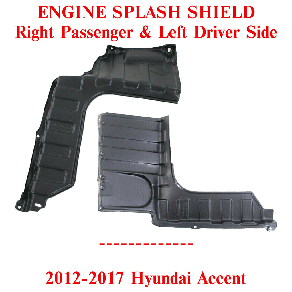 Engine Splash Shield Under Cover Right & Left Side For 2012-2017 Hyundai Accent