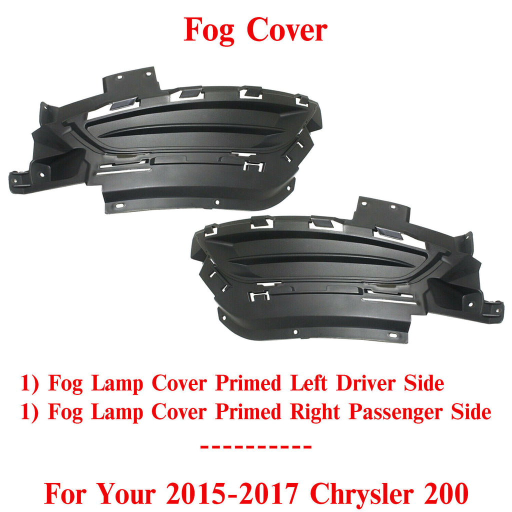Fog Lamp Cover Left Driver & Right Passenger Side For 2015-2017 Chrysler 200