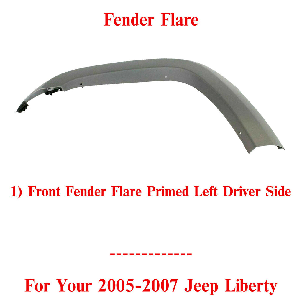 Front Fender Flare Primed Left Driver Side For 2005-2007 Jeep Liberty