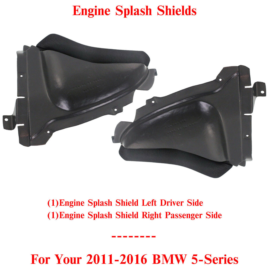 Engine Splash Shield Left Driver & Right Passenger Side For 2011-16 BMW 5-Series