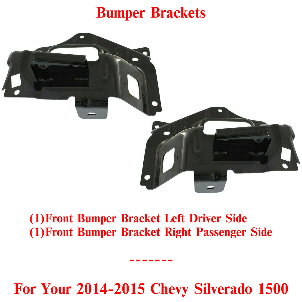Bumper Bracket Left Driver & Right Passenger Side For 2014-2015 Chevy Silverado 1500