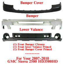 Load image into Gallery viewer, Front Bumper Chrome + Upper Cover + Valance For 2007-2010 GMC Sierra 2500HD 3500