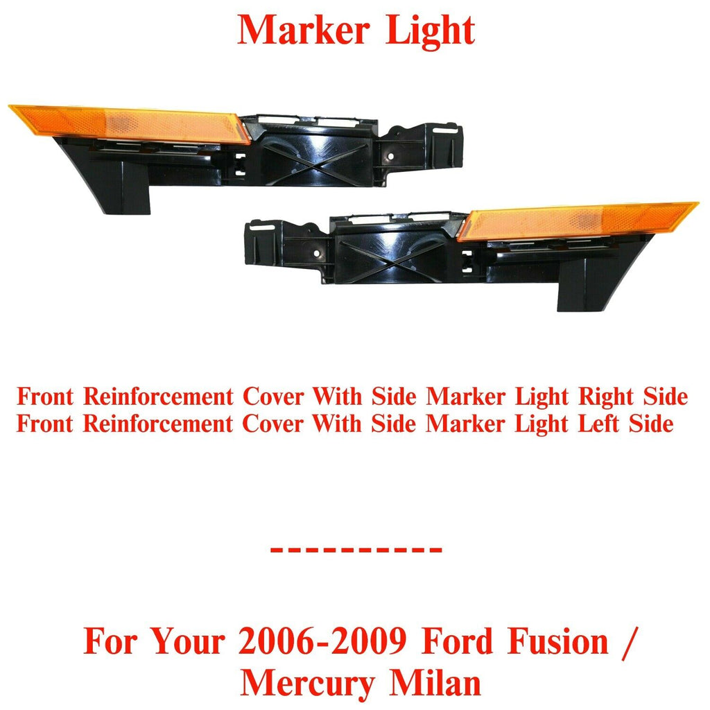 Front Reinforcement With Side Marker Light LH + RH Side For 2006-2009 Fusion / Milan