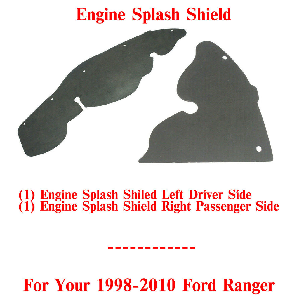 Engine Splash Shield Under Cover Passenger & Driver Side For 98-10 Mazda Pickup