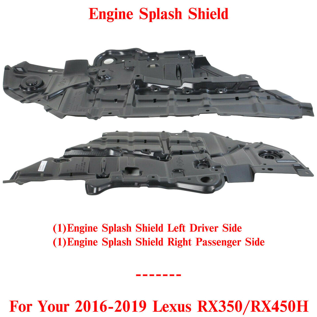 Engine Splash Shield Left & Right Side For 2016-2019 Lexus RX350 / RX450H